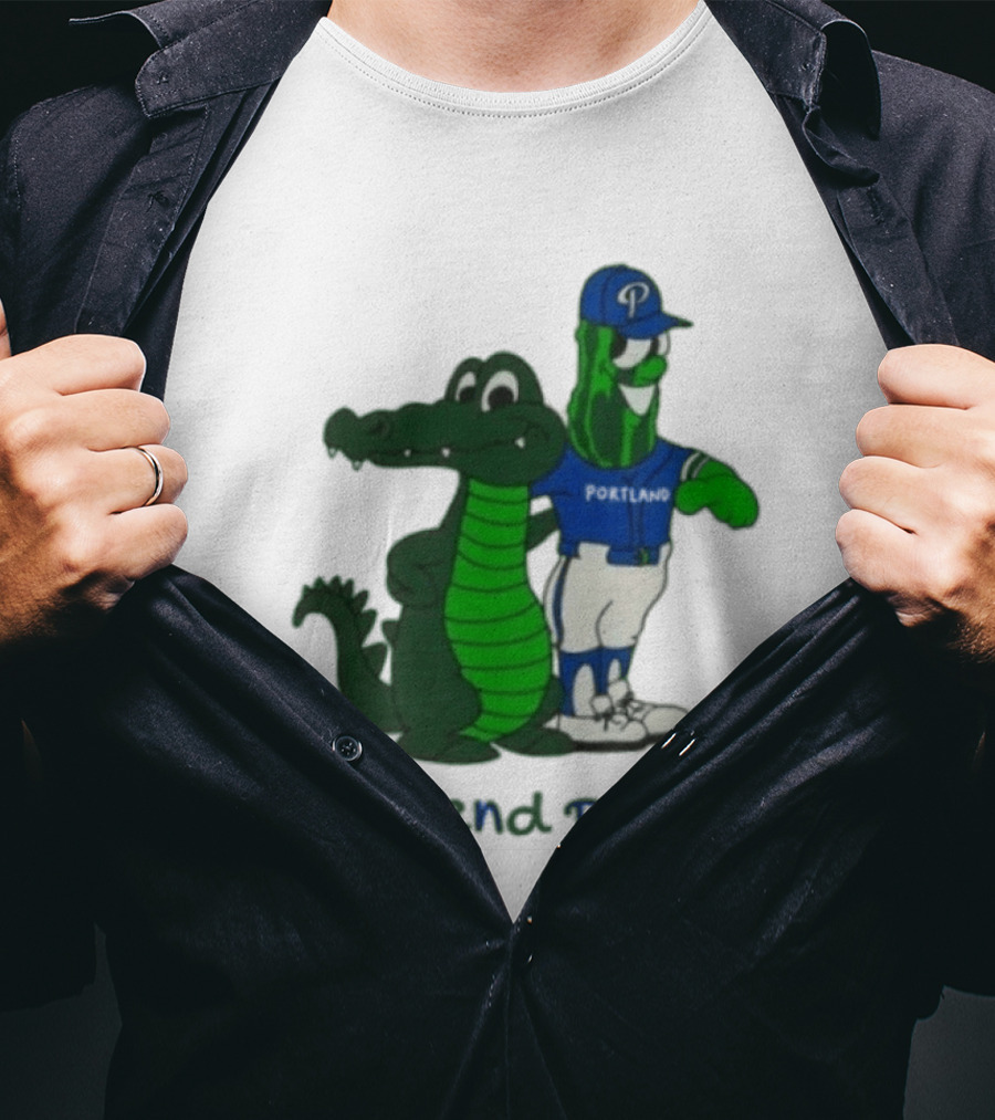 Portland Pickles And Gator Baseball Team Mascots T-Shirt