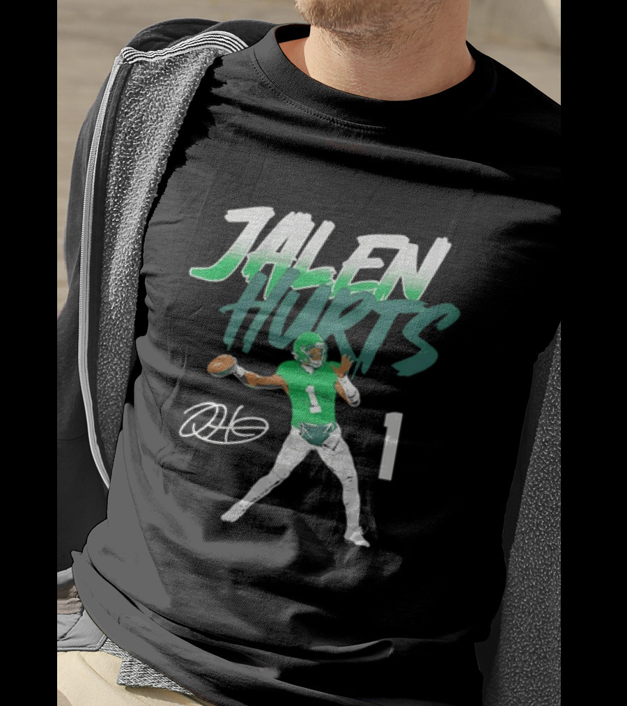 Jalen Hurts Number 1 Philadelphia Eagles Quarterback T-Shirt
