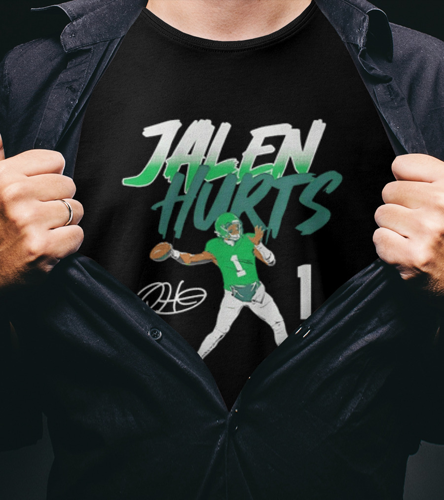 Jalen Hurts Number 1 Philadelphia Eagles Quarterback T-Shirt