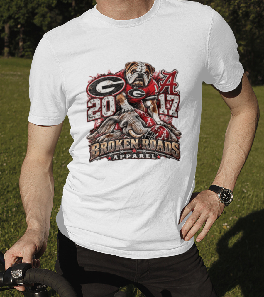 Georgia Bulldogs Vs Alabama 2017 Broken Roads Apparel Vintage Rivalry T-Shirt