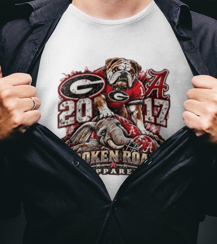 Georgia Bulldogs Vs Alabama 2017 Broken Roads Apparel Vintage Rivalry T-Shirt
