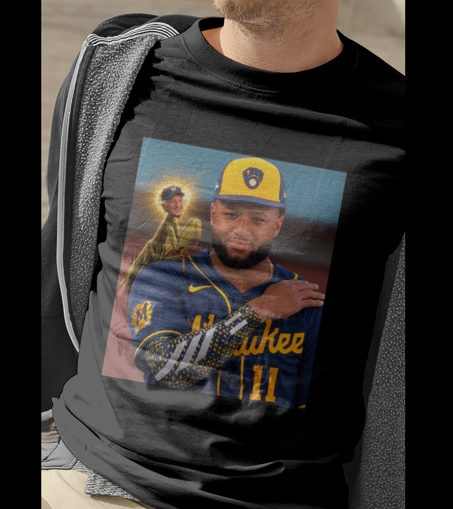 Milwaukee Brewers Uecker Praying Mantis Good Luck Charm T-Shirt