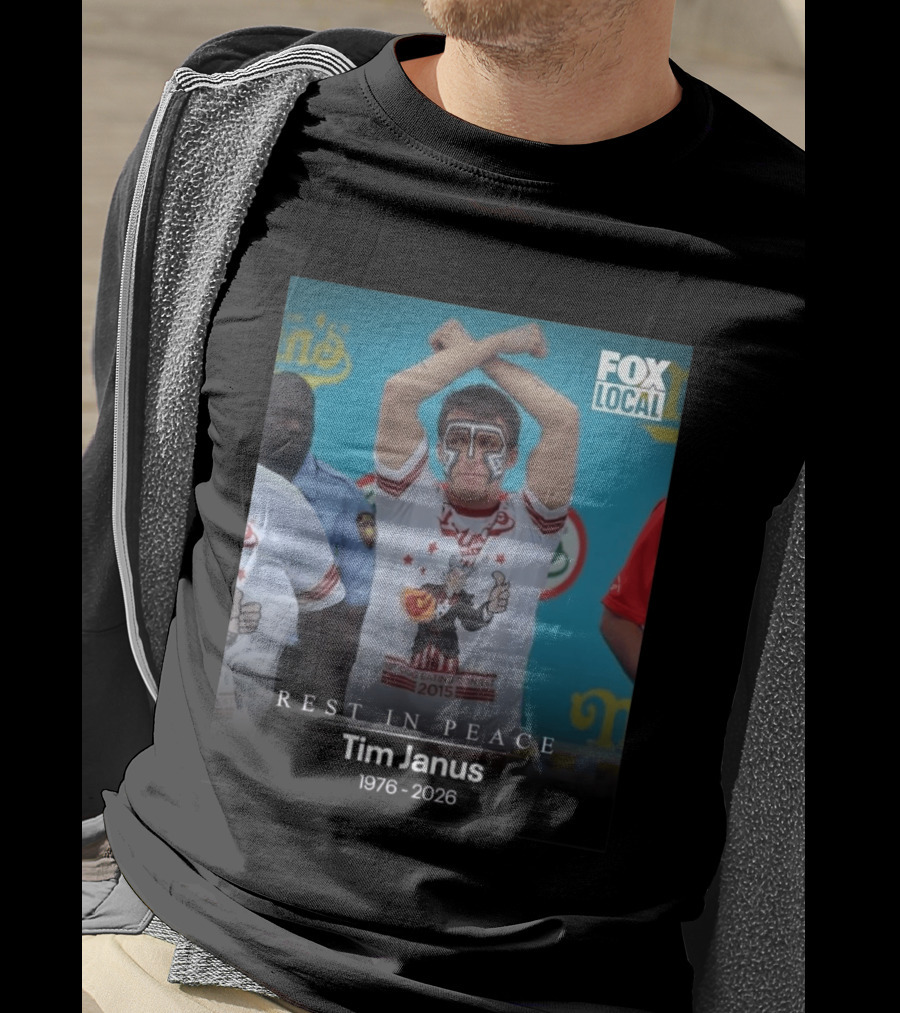 Rest In Peace Tim Janus Fox Local Hot Dog Eating Contest 2015 T-Shirt