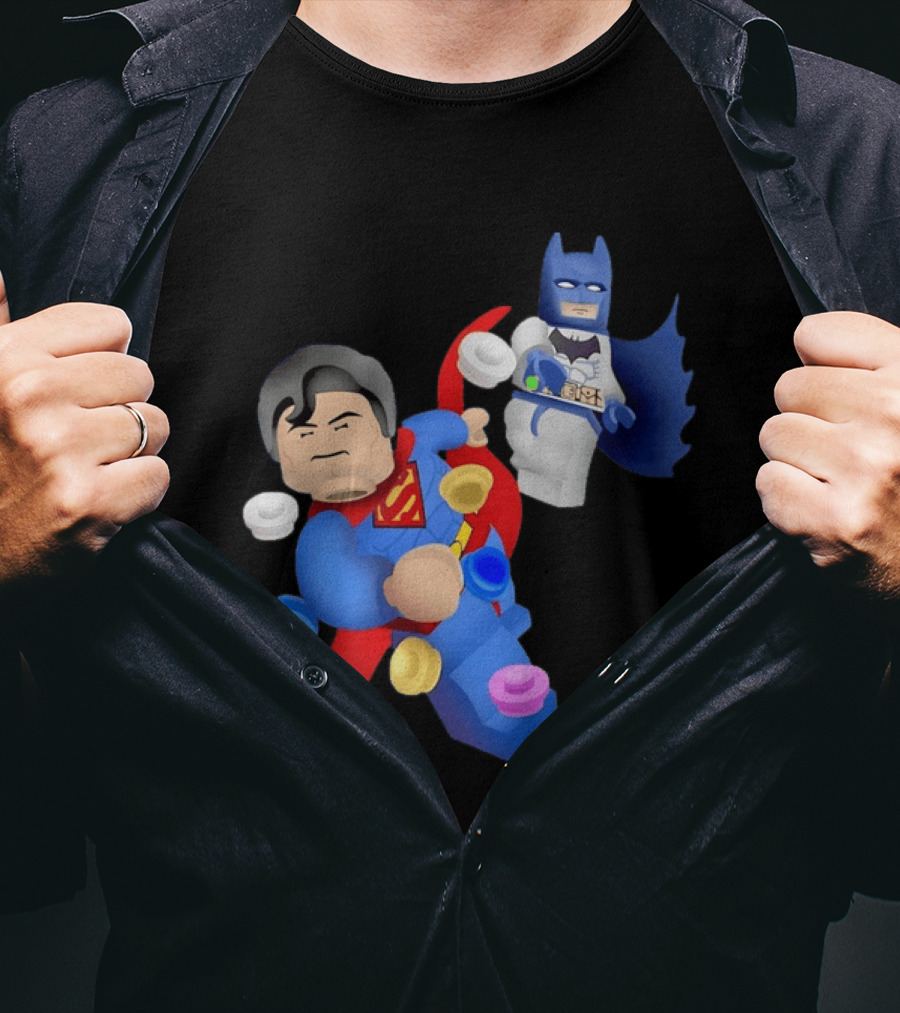 Lego Superman Batman Action Figures Dynamic Duo T-Shirt
