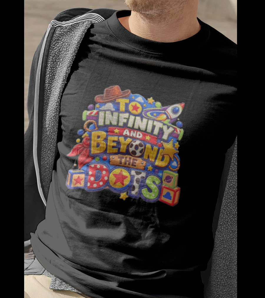 Toy Story To Infinity And Beyond Cowboy Hat Rocket Blocks Stars T-Shirt