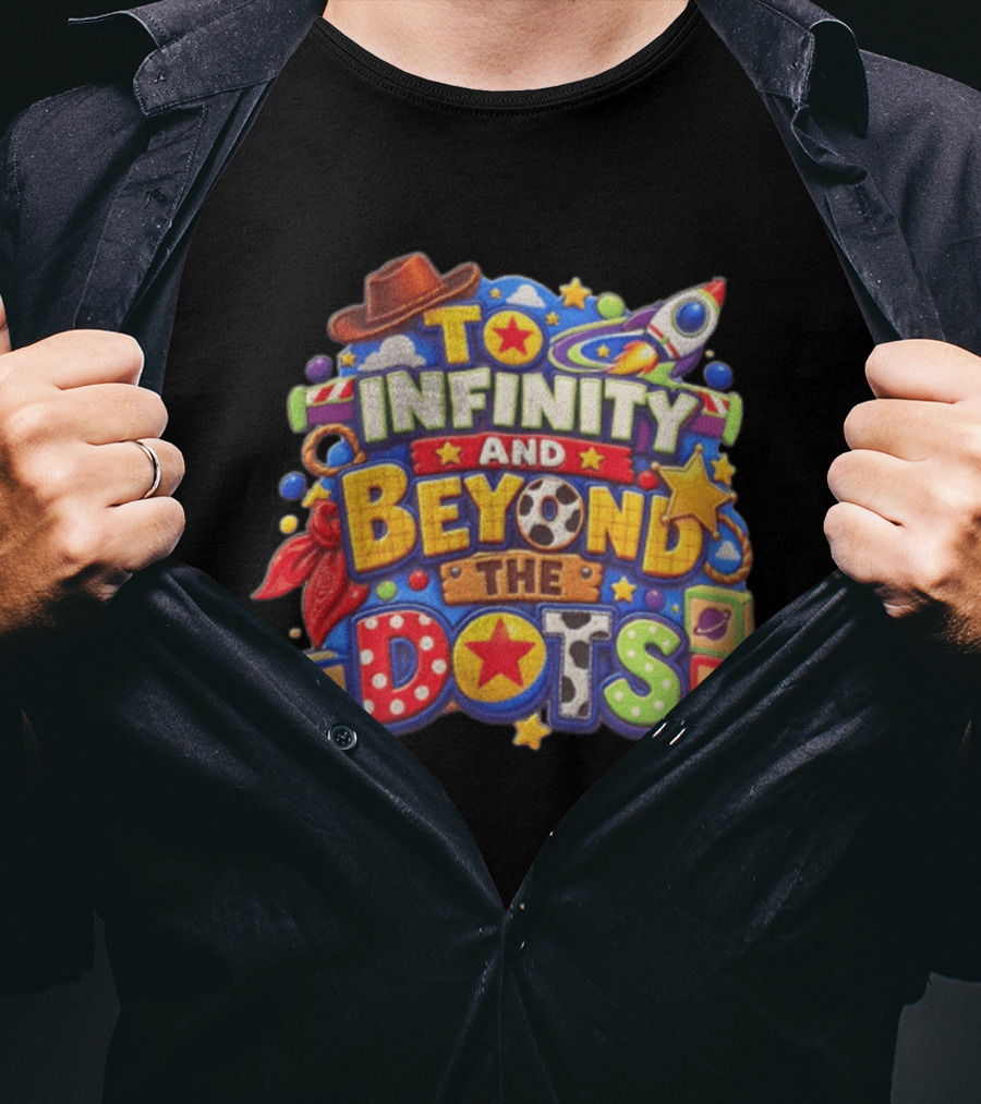 Toy Story To Infinity And Beyond Cowboy Hat Rocket Blocks Stars T-Shirt