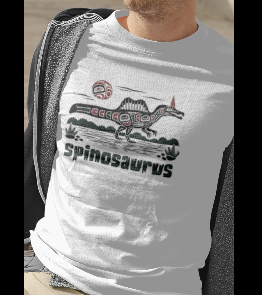 Spinosaurus Dinosaur Indigenous Sun T-Shirt