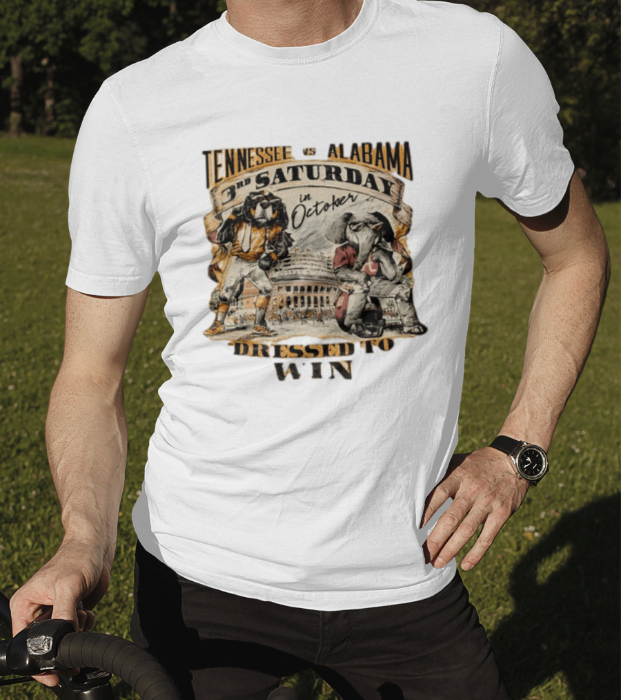 Tennessee Vs Alabama Third Saturday In October Mascots Dressed To Win T-Shirt