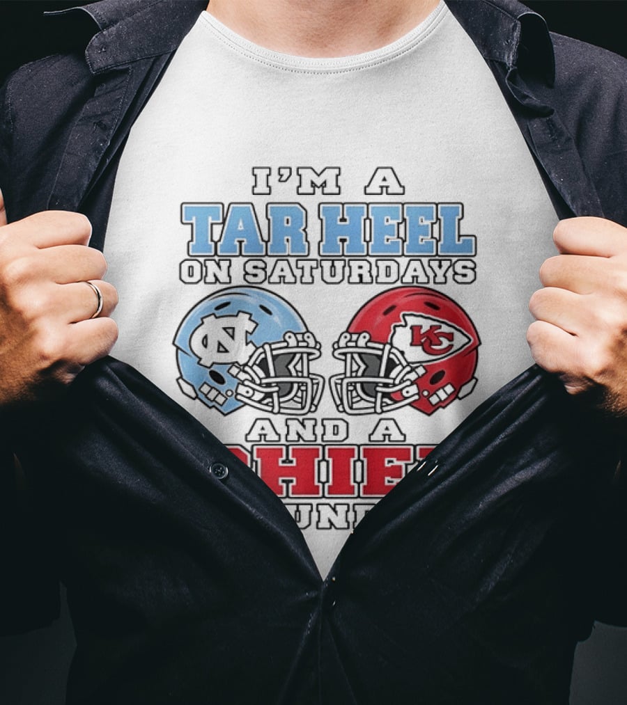I'm A Tar Heel On Saturdays And A Chief On Sundays Football Helmets T-Shirt