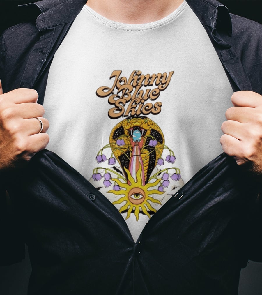 Johnny Blue Skies Cobra Sun Sturgill Simpson Psychedelic Sunflower Cobra Eye T-Shirt