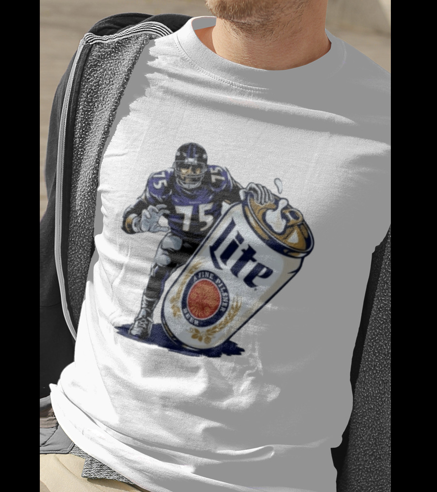 Jonathan Ogden Baltimore Ravens 75 Lite A Fine Pilsner Beer T-Shirt