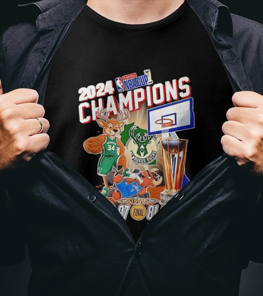 2024 NBA Cup Champions Milwaukee Bucks 97 81 Final T-Shirt