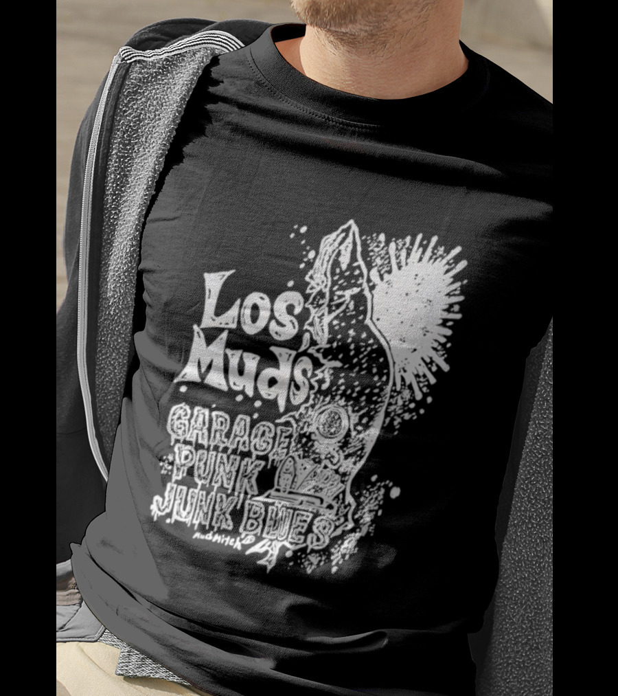Los Muds Garage Punk Junk Blues Mudhitch Mohawk Sketch T-Shirt