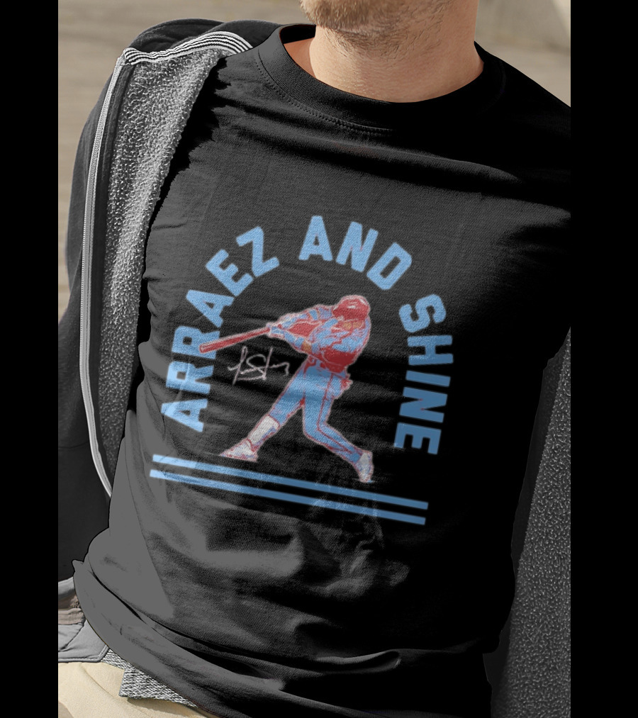 Arraez And Shine Baseball Player Silhouette With Signature T-Shirt