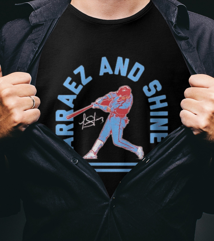 Arraez And Shine Baseball Player Silhouette With Signature T-Shirt