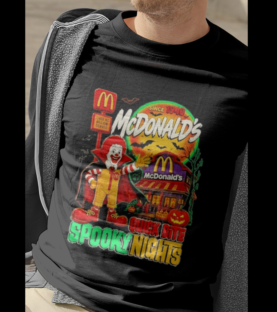 McDonald's Ronald McDonald Spooky Nights Quick Bite Since 1940 Over 60 Billion Served T-Shirt