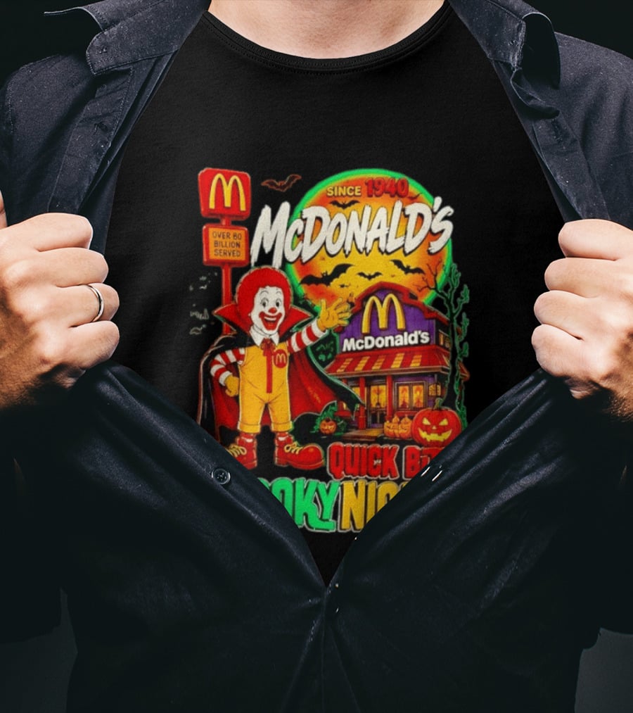 McDonald's Ronald McDonald Spooky Nights Quick Bite Since 1940 Over 60 Billion Served T-Shirt