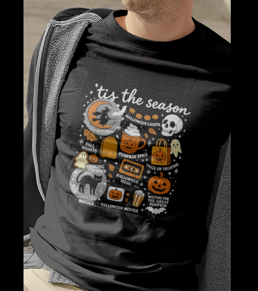 Tis The Season Spooky Traditions My Witch Halloween Movies Haunted House Pumpkin Cooking T-Shirt