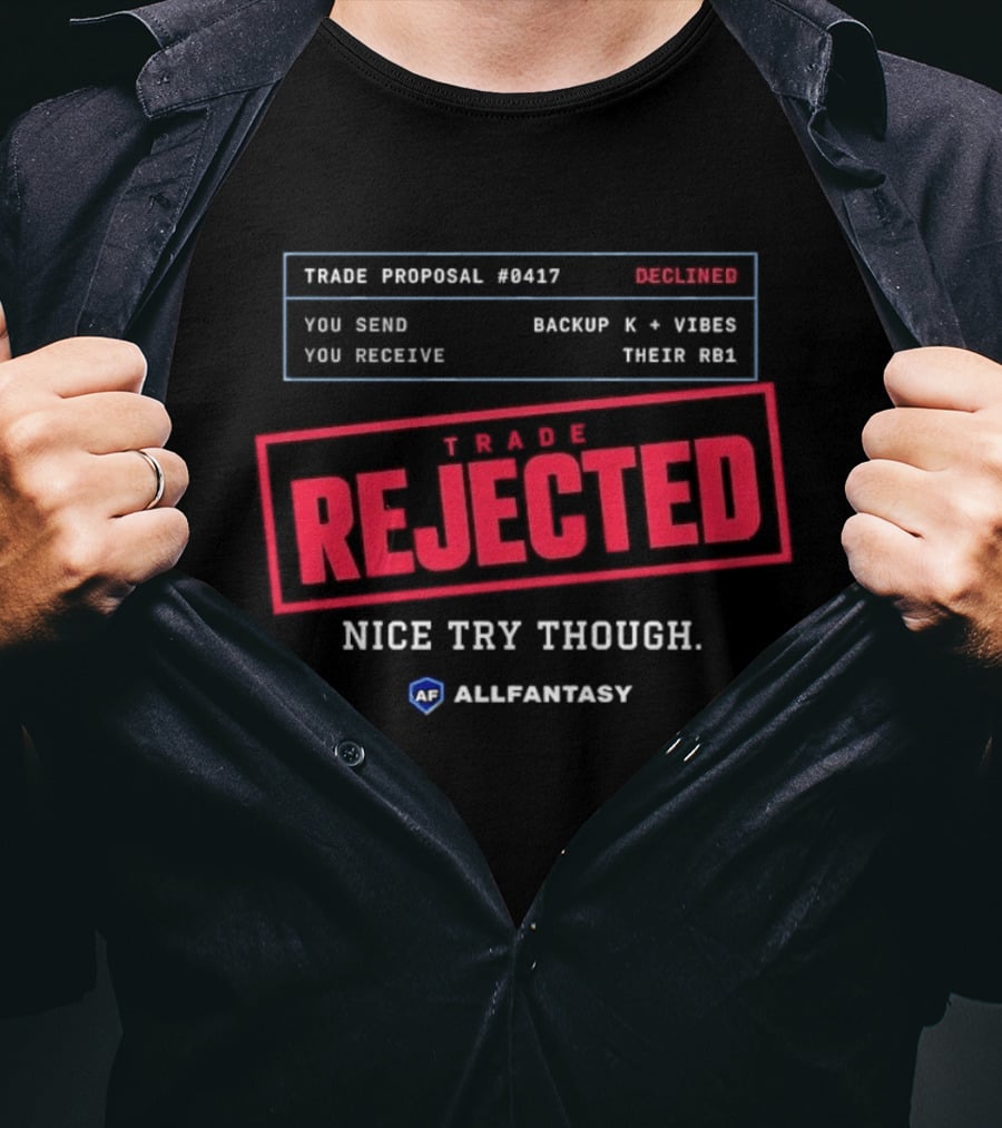 Trade Proposal 0417 Rejected Backup K Visor Fantasy Football T-Shirt