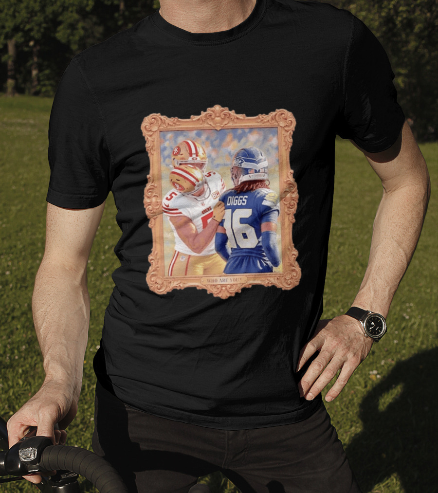 Trey Lance Quandre Diggs Who Are You San Francisco 49ers Seattle Seahawks Framed T-Shirt