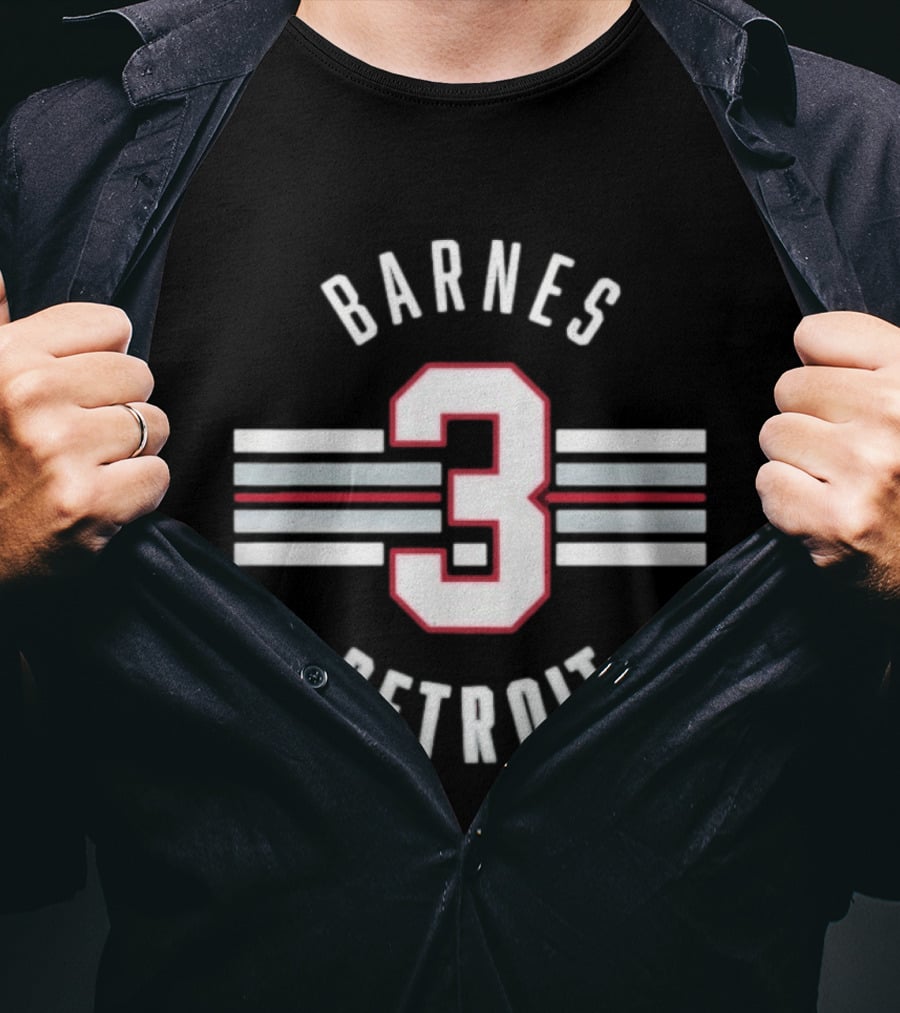 Barnes 3 Detroit PWHL Hockey Jersey T-Shirt