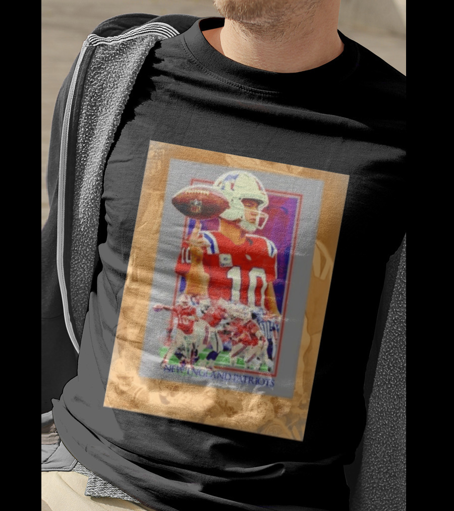 New England Patriots No 10 NFL Football Collage T-Shirt