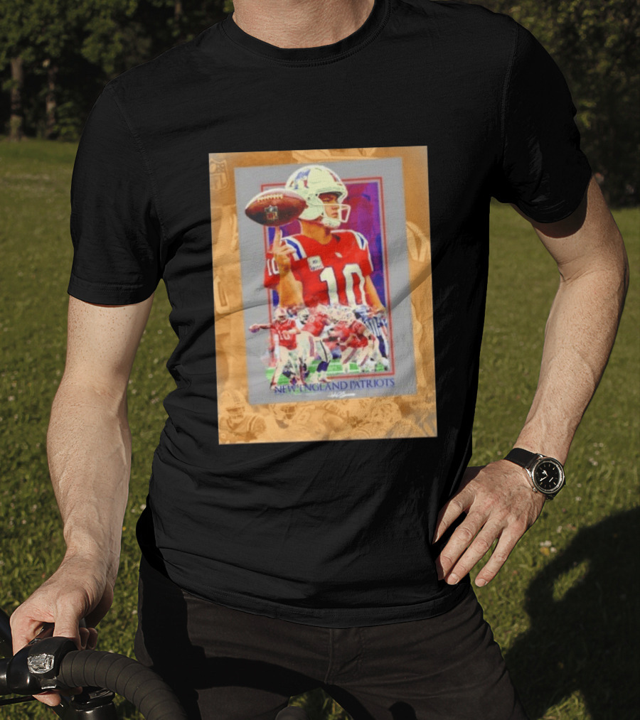 New England Patriots No 10 NFL Football Collage T-Shirt
