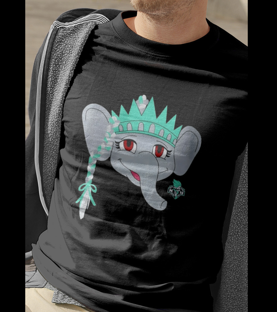 New York Liberty Ellie The Elephant Statue Of Liberty Basketball Team T-Shirt