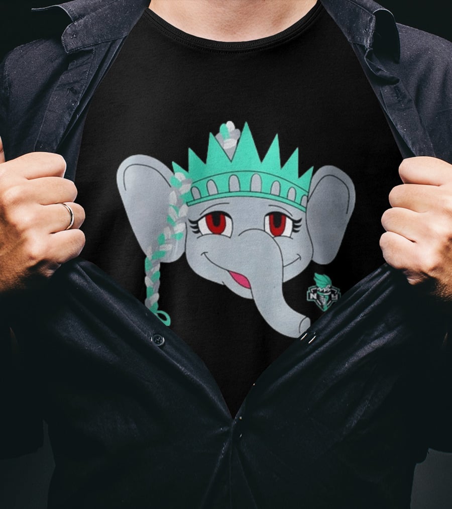 New York Liberty Ellie The Elephant Statue Of Liberty Basketball Team T-Shirt