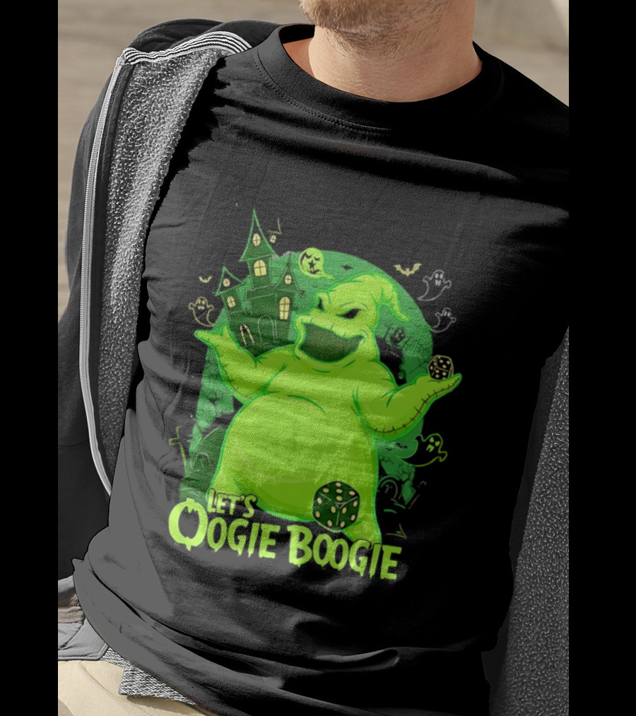 Oogie Boogie Let's Oogie Boogie Haunted Dice Green Ghosts Nightmare Before Christmas T-Shirt