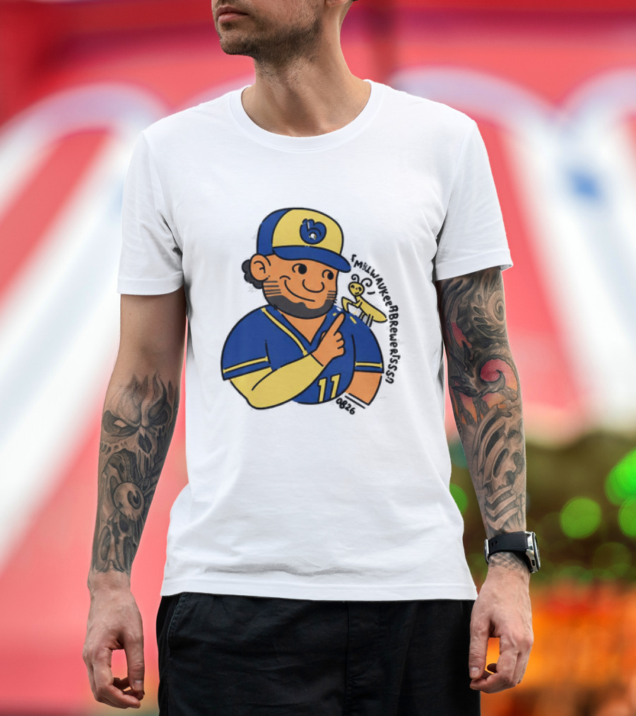 Brewers Jackson Chourio Praying Mantis Cartoon Baseball Fan T-Shirt