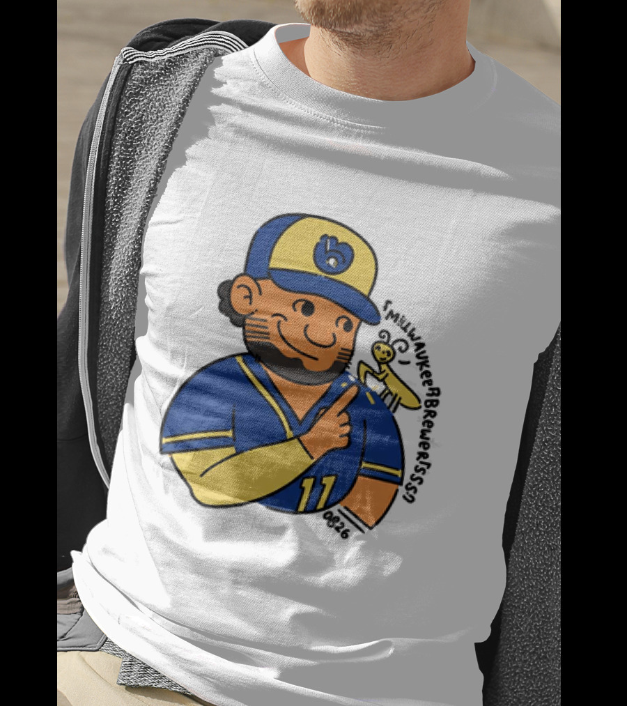 Brewers Jackson Chourio Praying Mantis Cartoon Baseball Fan T-Shirt