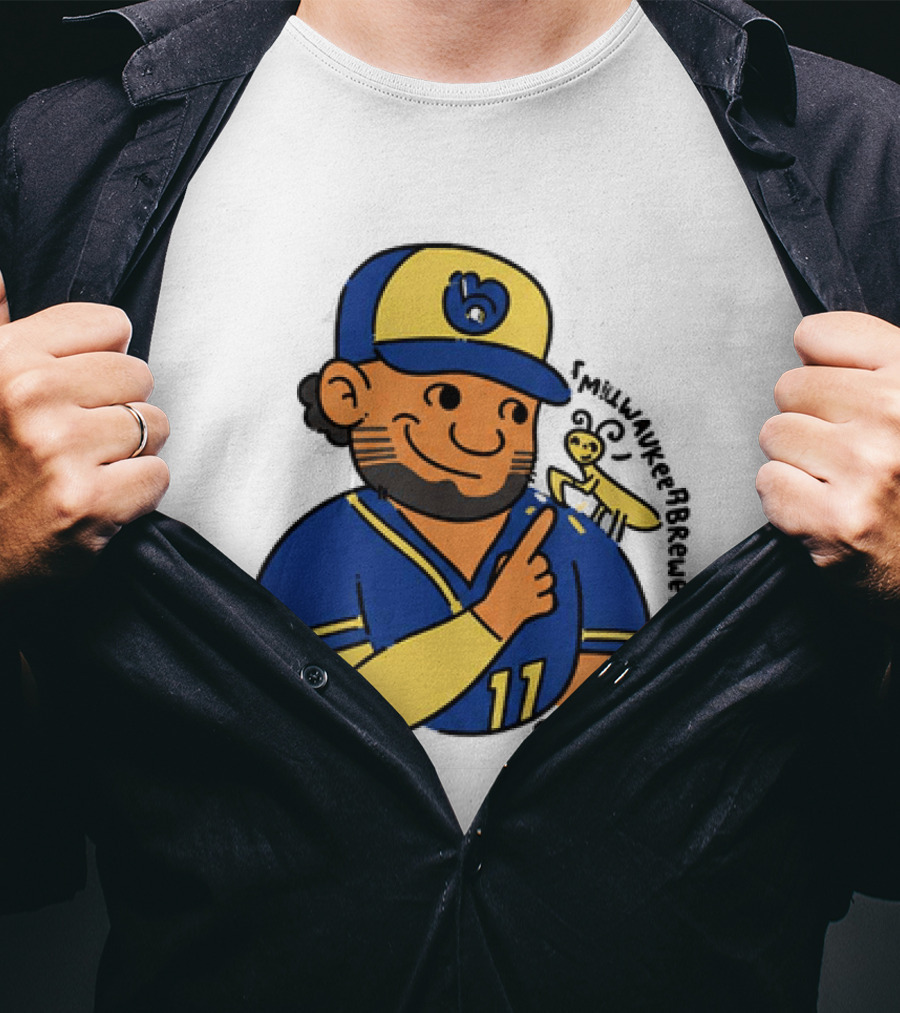Brewers Jackson Chourio Praying Mantis Cartoon Baseball Fan T-Shirt