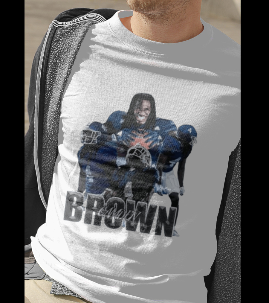 Camden Brown Football Wide Receiver Collage Blue Jersey 4 T-Shirt