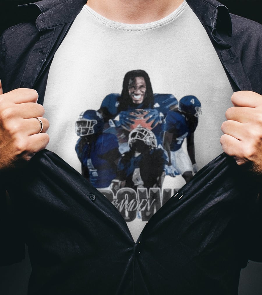 Camden Brown Football Wide Receiver Collage Blue Jersey 4 T-Shirt