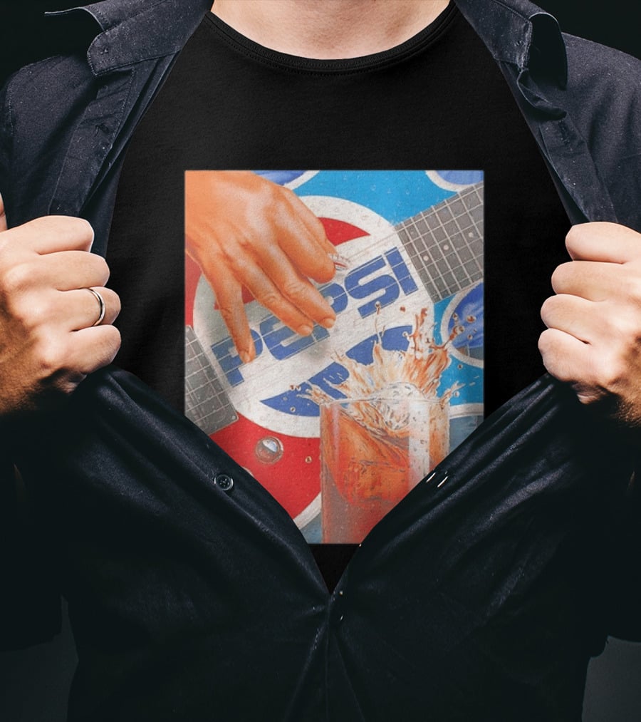 Pepsi Guitar Soda Splash Beverage Music Rock N Roll T-Shirt