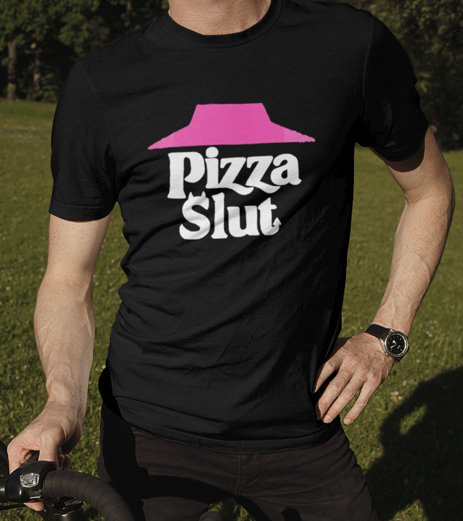 Pizza Slut Ironic Pop Culture Parody Pink Hat T-Shirt