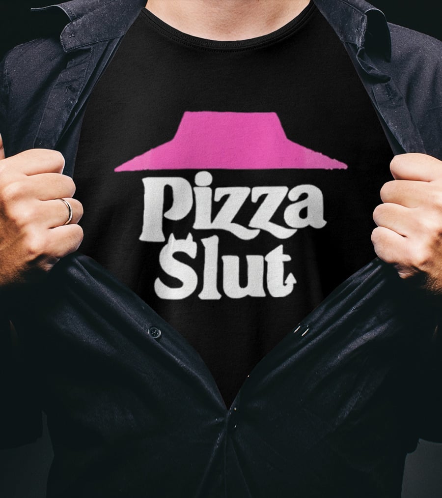 Pizza Slut Ironic Pop Culture Parody Pink Hat T-Shirt