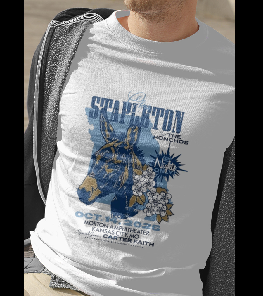 Chris Stapleton With The Honchos At Morton Amphitheater Kansas City Oct 14 2026 Featuring Carter Faith T-Shirt