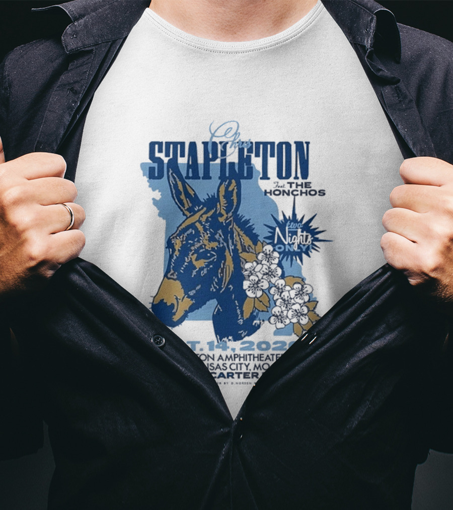 Chris Stapleton With The Honchos At Morton Amphitheater Kansas City Oct 14 2026 Featuring Carter Faith T-Shirt