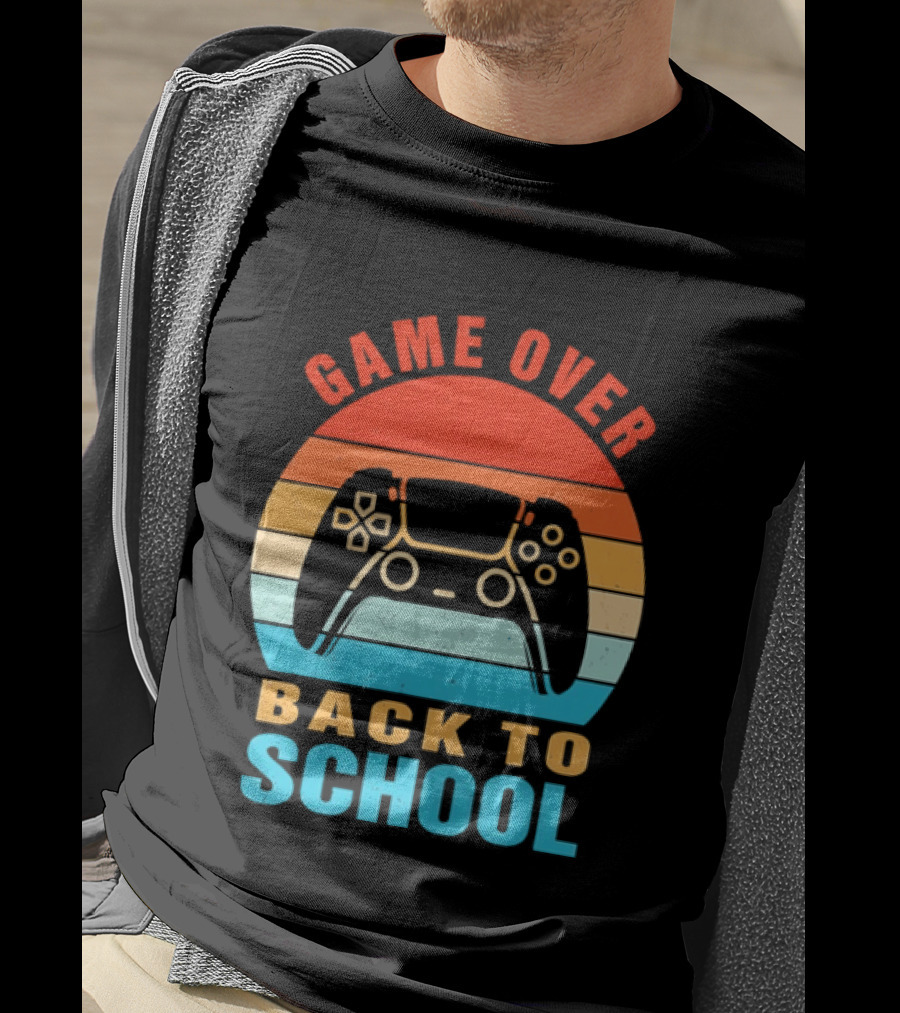 Game Over Back To School Gamer Vintage Controller T-Shirt