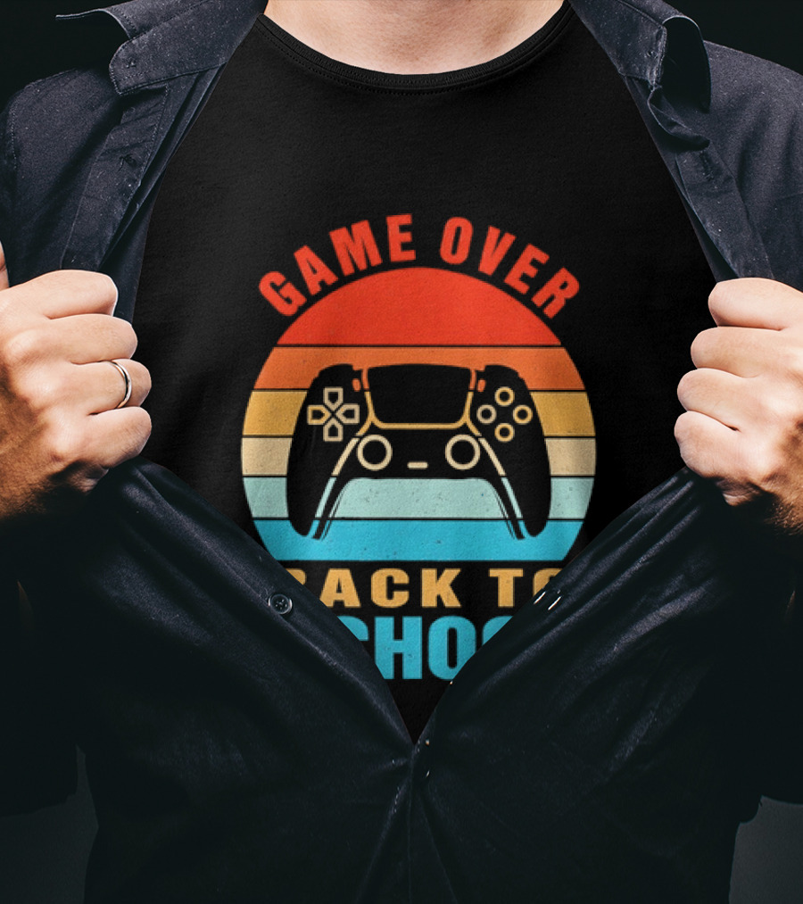Game Over Back To School Gamer Vintage Controller T-Shirt