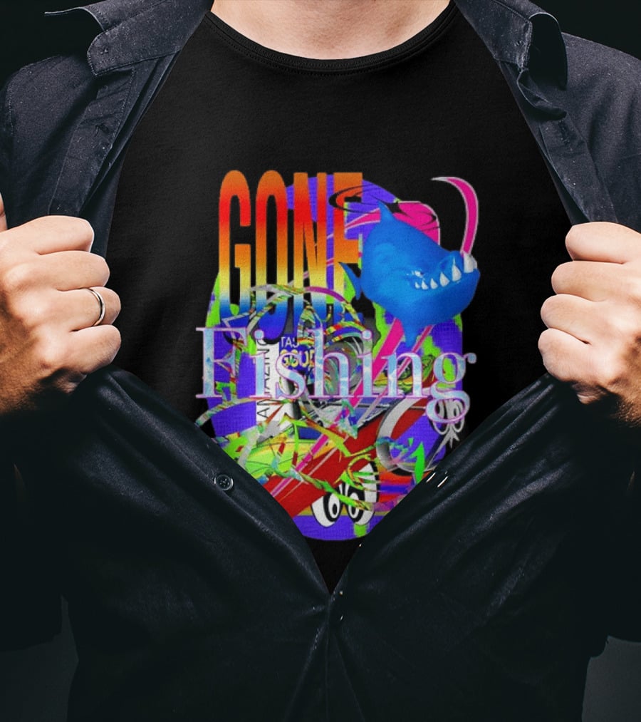 Gone Fishing Amazing Outdoor Adventure Bold Colorful Fish T-Shirt