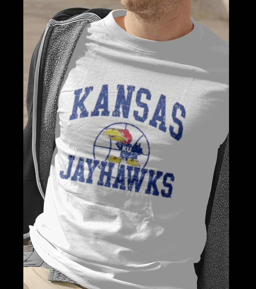 Kansas Jayhawks KU Basketball Distressed T-Shirt