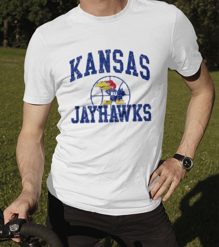 Kansas Jayhawks KU Basketball Distressed T-Shirt