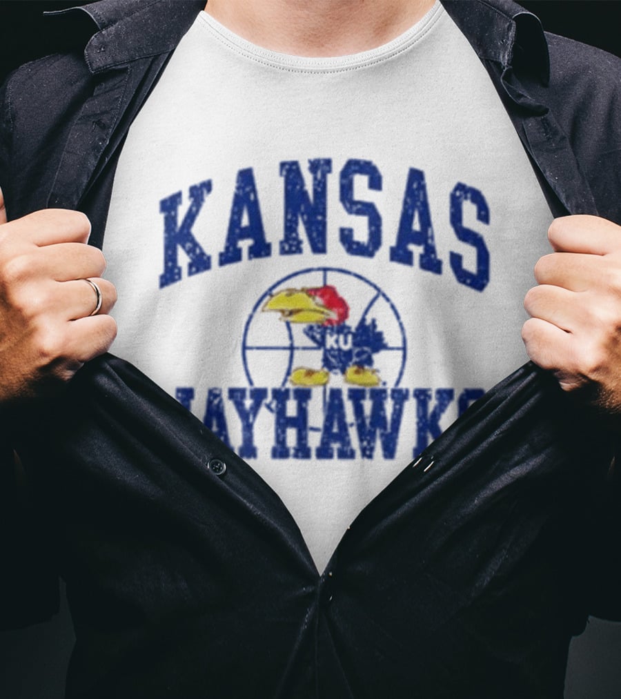 Kansas Jayhawks KU Basketball Distressed T-Shirt