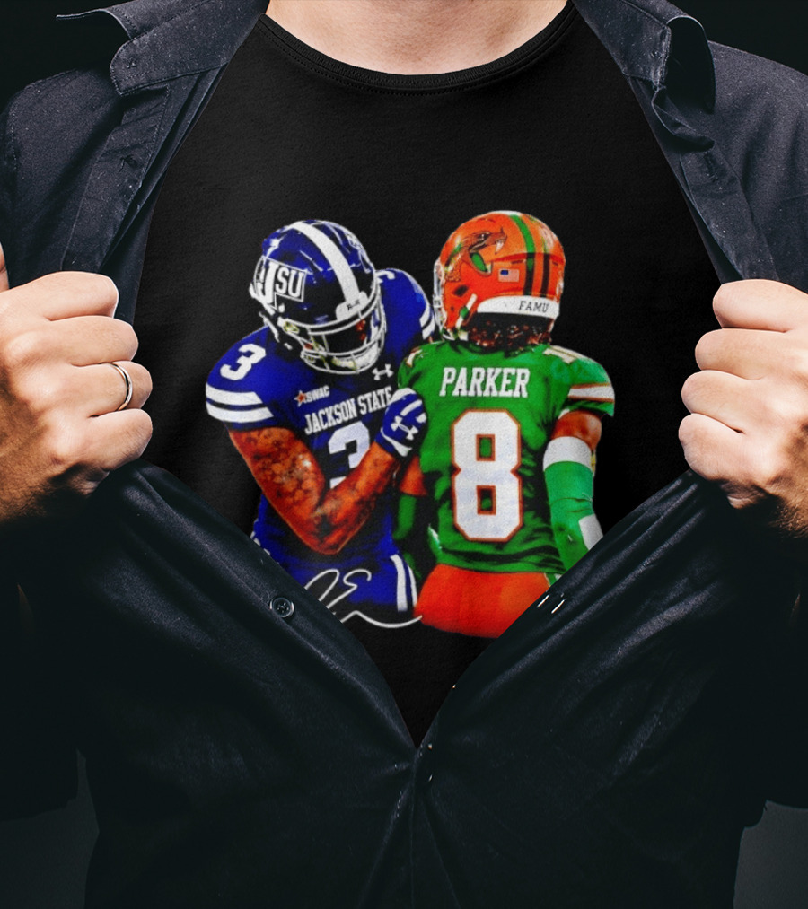 Jackson State Vs FAMU Parker 8 Football Matchup Classic SWAC Showdown T-Shirt