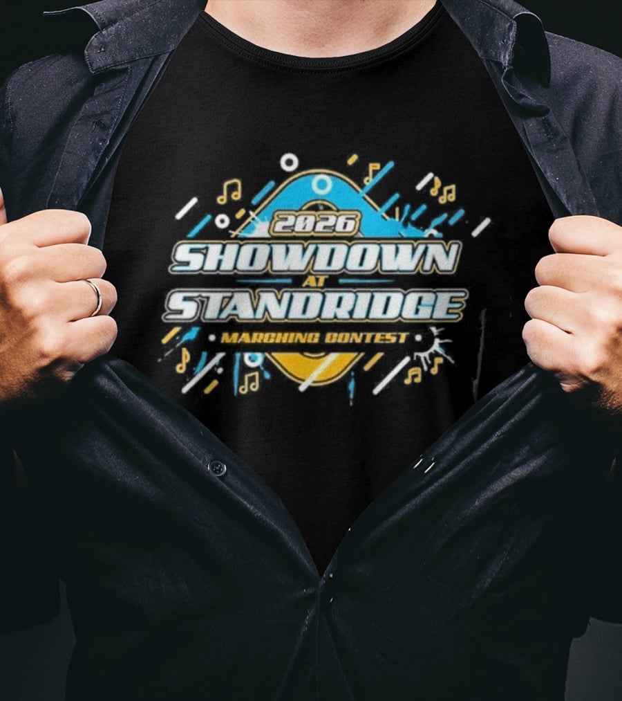 Showdown At Standridge Marching Contest 2026 Music Notes Burst T-Shirt