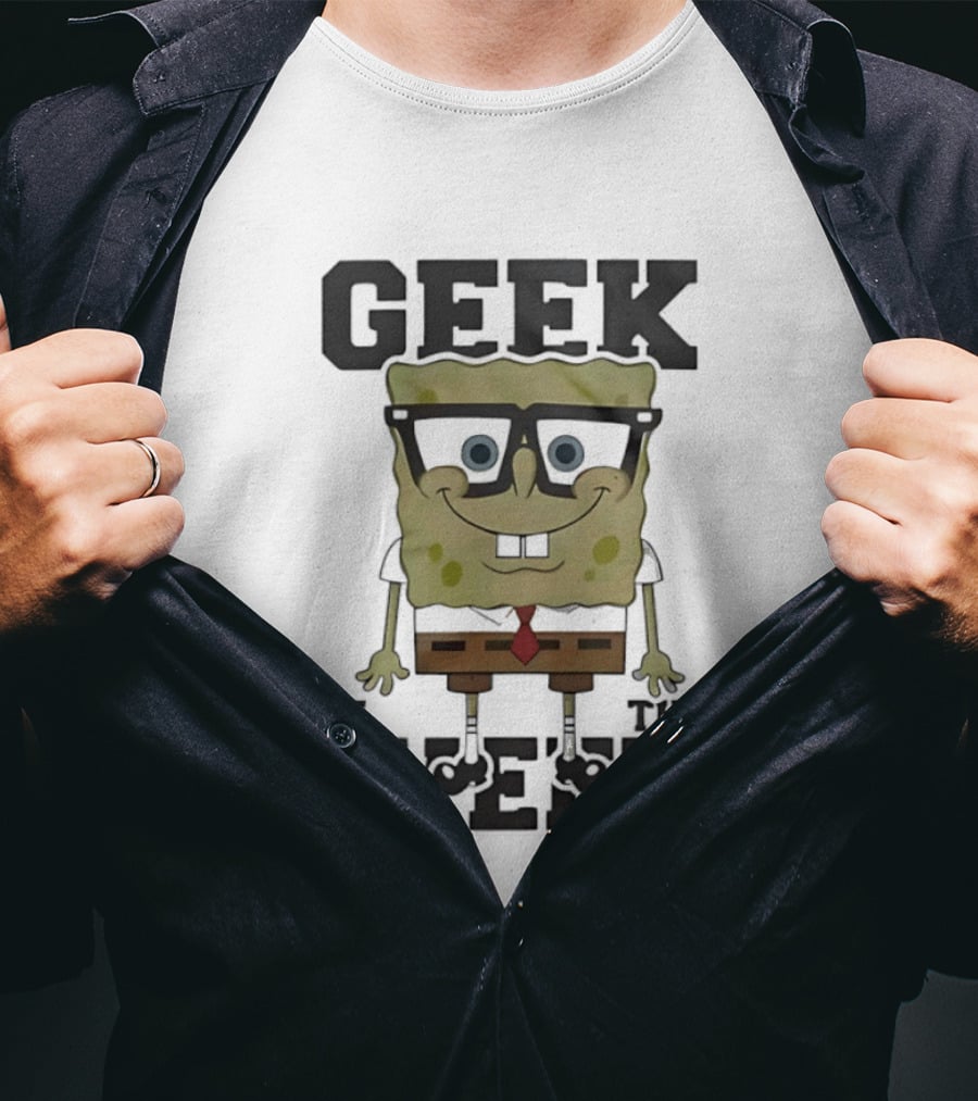 Geek Of The Week Sponge Glasses Tie T-Shirt