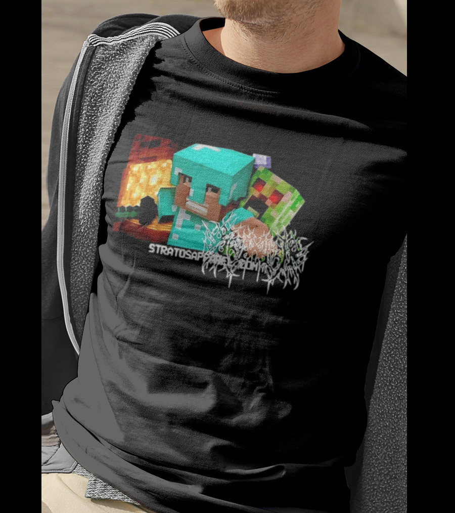 Steve Creeper Stratosapien Death Metal Gaming Battle Scene T-Shirt